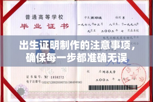 于田出生证明制作的注意事项，确保每一步都准确无误